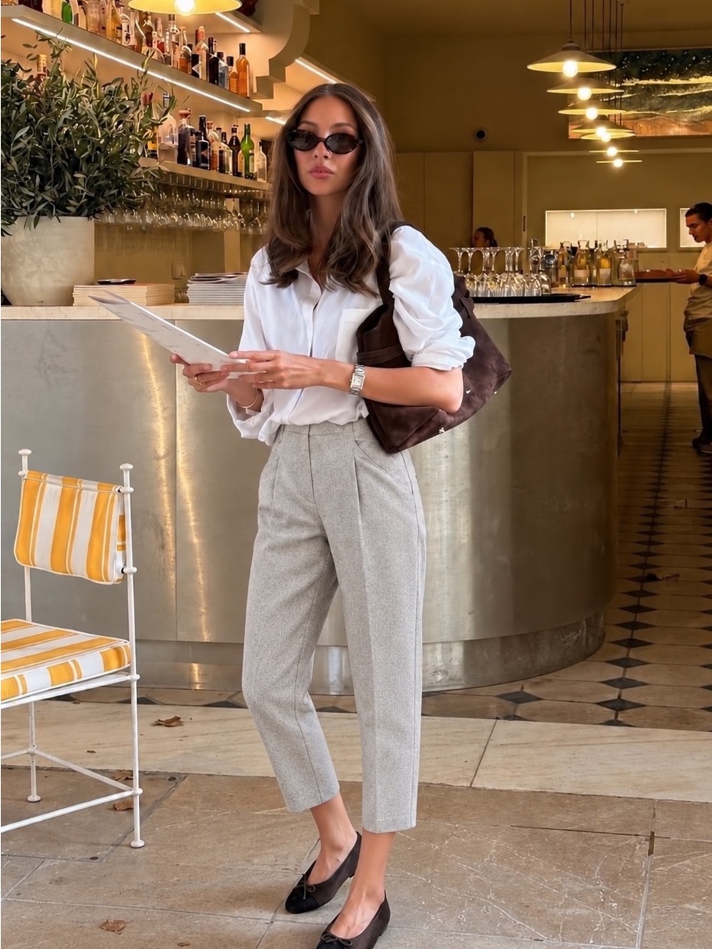 Aritzia Wilfred Chamber 00 Light Grey Wool Cashmere Cropped Pleated Trouser